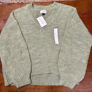 Universal Thread Women's V-Neck Pullover Sweater Green Size XL NWT